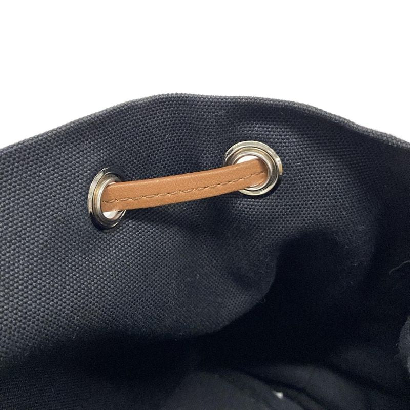 Prada Handbag Canapa 1be032 Black×brown×yellow 2way/drawstring