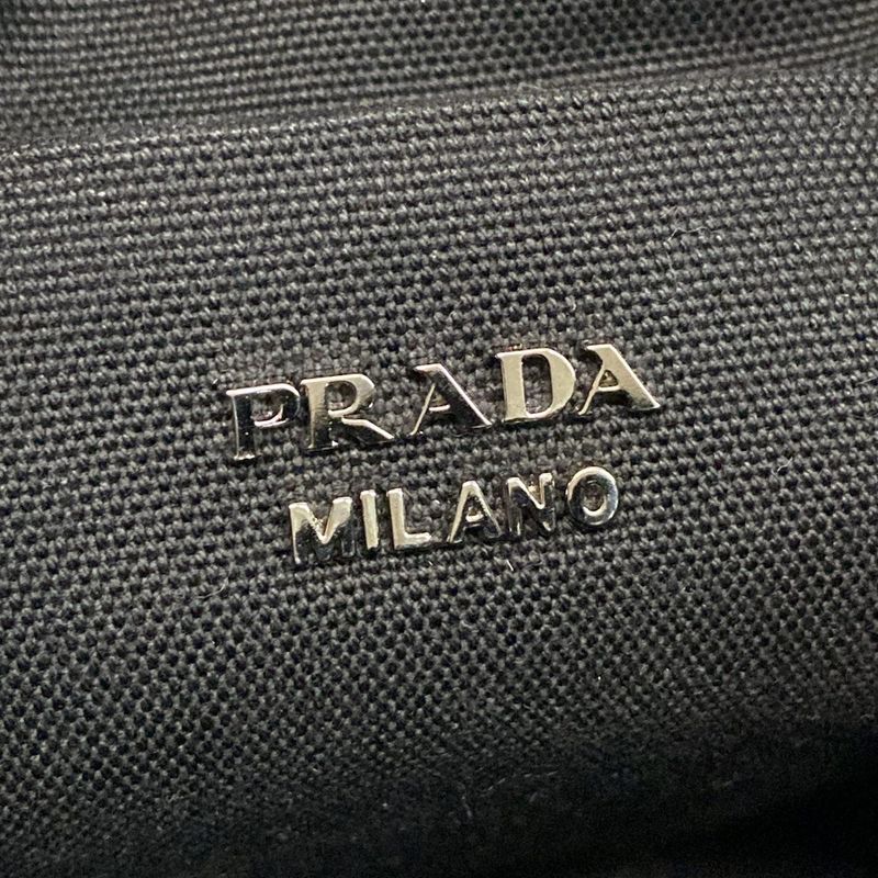 Prada Handbag Canapa 1be032 Black×brown×yellow 2way/drawstring
