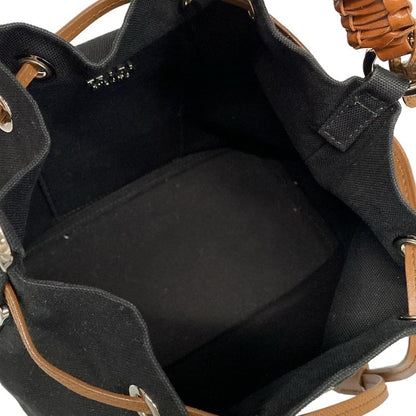 Prada Handbag Canapa 1be032 Black×brown×yellow 2way/drawstring