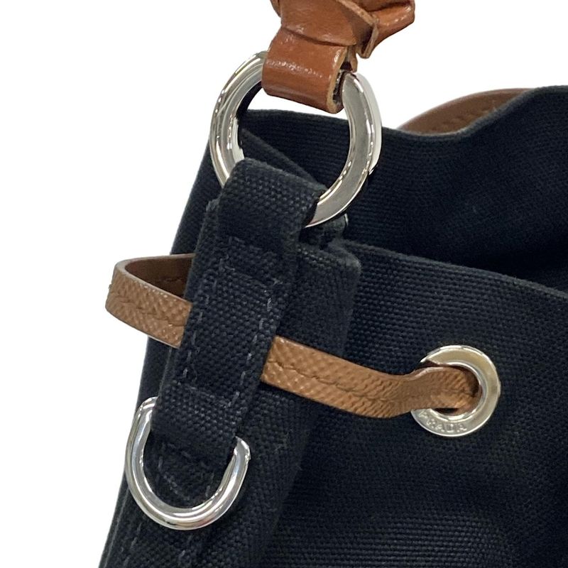 Prada Handbag Canapa 1be032 Black×brown×yellow 2way/drawstring