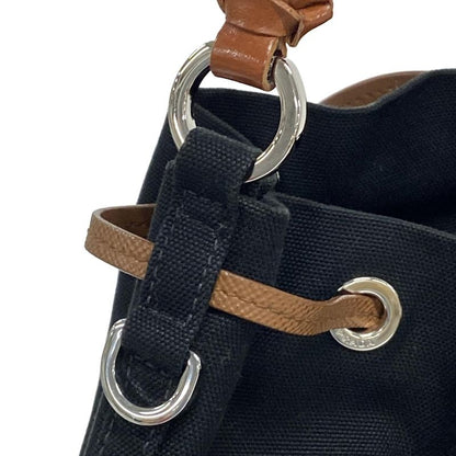 Prada Handbag Canapa 1be032 Black×brown×yellow 2way/drawstring