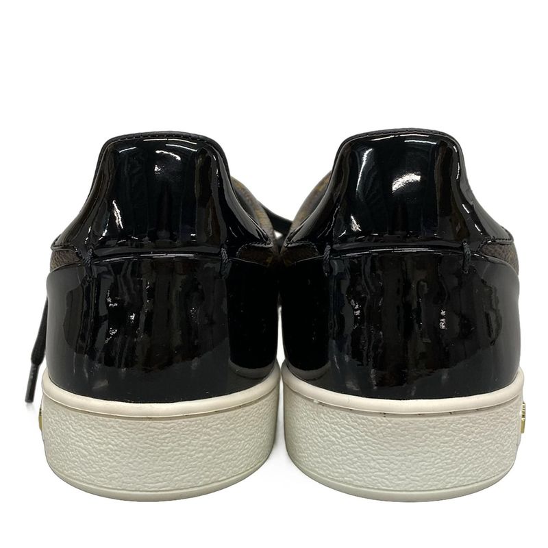 Louis Vuitton Sneakers 37 1/2 Women's Beauty Front Low Line Dark Brown X Light