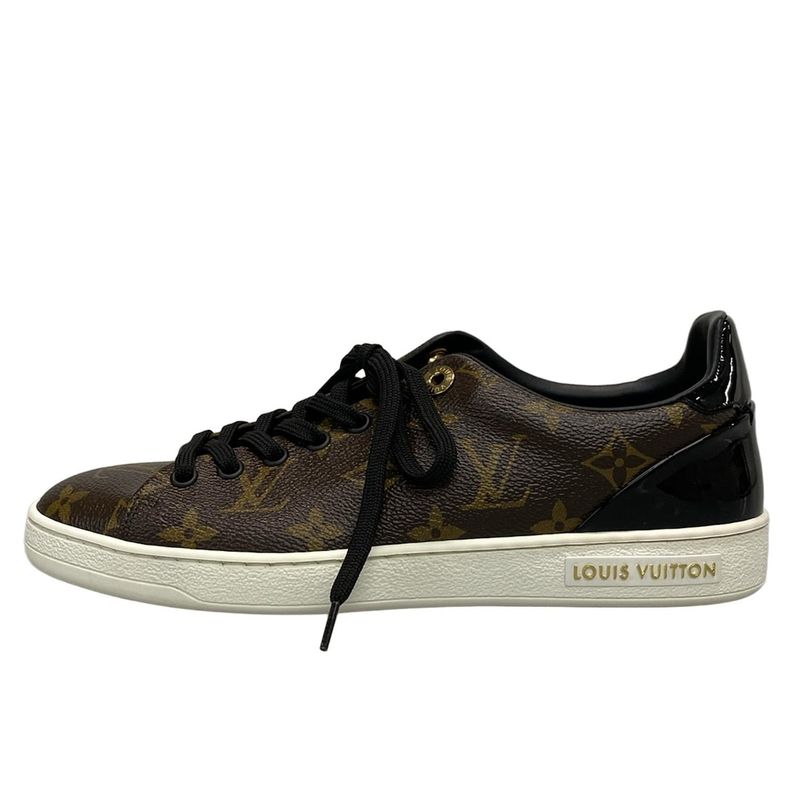 Louis Vuitton Sneakers 37 1/2 Women's Beauty Front Low Line Dark Brown X Light