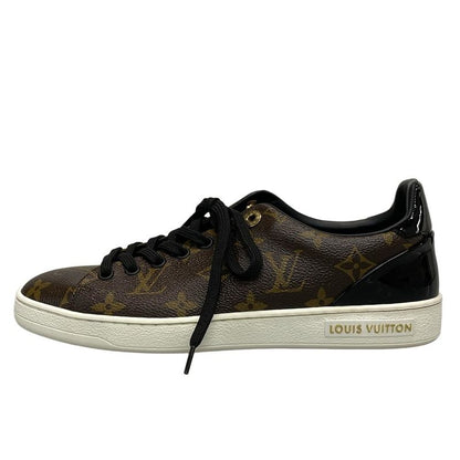 Louis Vuitton Sneakers 37 1/2 Women's Beauty Front Low Line Dark Brown X Light