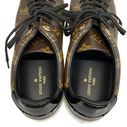 Louis Vuitton Sneakers 37 1/2 Women's Beauty Front Low Line Dark Brown X Light
