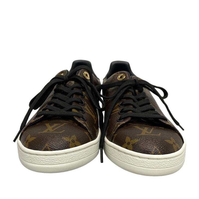 Louis Vuitton Sneakers 37 1/2 Women's Beauty Front Low Line Dark Brown X Light