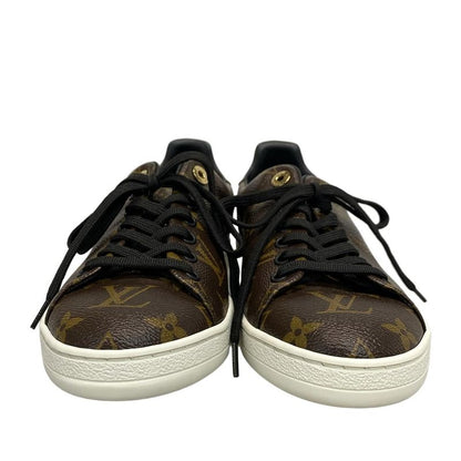 Louis Vuitton Sneakers 37 1/2 Women's Beauty Front Low Line Dark Brown X Light