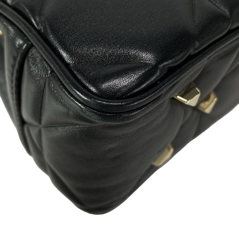 Dior/christian Dior Handbag Canage Lady 95.22 Black And Gold 2WAY Leather