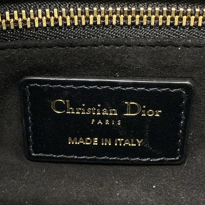 Dior/christian Dior Handbag Canage Lady 95.22 Black And Gold 2WAY Leather
