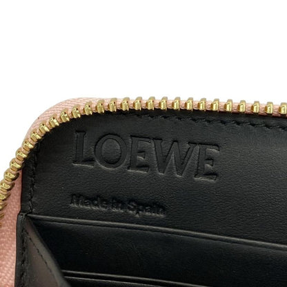 Loewe Long Wallet Beautiful Anagram/zip Wallet Pink And Gold Round Zipper/shape