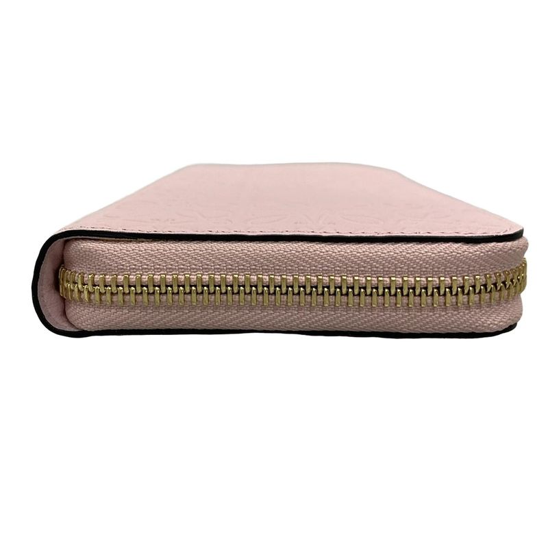 Loewe Long Wallet Beautiful Anagram/zip Wallet Pink And Gold Round Zipper/shape