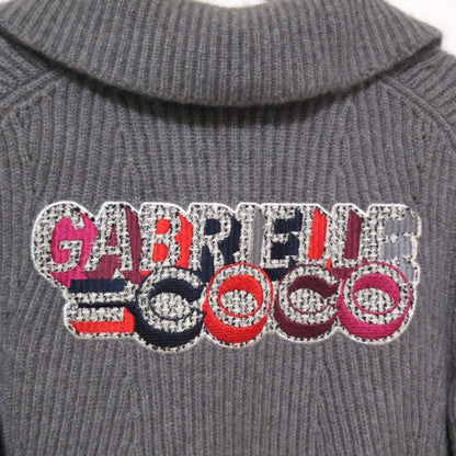 Good Chanel 100% Cashmere Coco Mark Button Back Logo Patch Belted Cardigan