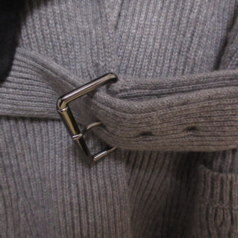 Good Chanel 100% Cashmere Coco Mark Button Back Logo Patch Belted Cardigan