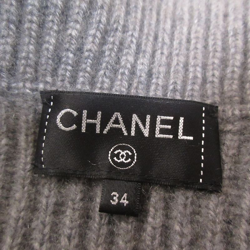 Good Chanel 100% Cashmere Coco Mark Button Back Logo Patch Belted Cardigan