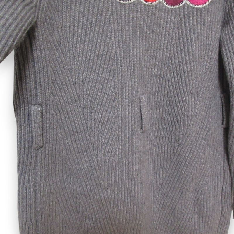 Good Chanel 100% Cashmere Coco Mark Button Back Logo Patch Belted Cardigan