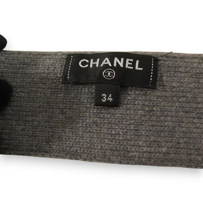 Good Chanel 100% Cashmere Coco Mark Button Back Logo Patch Belted Cardigan