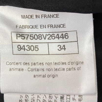 17AW Chanel Coco Mark Button Wool Silk Blend Tweed Jacket P57508 34 Black