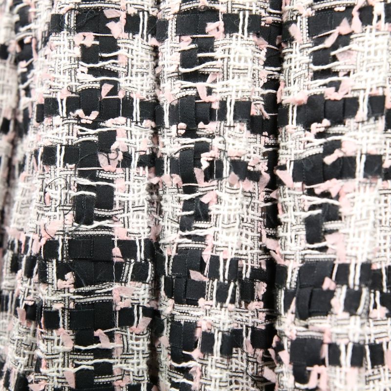 20P Chanel Coco Mark Button Mixed Tweed Jacket Bare Dress Setup P63285 34 Pink