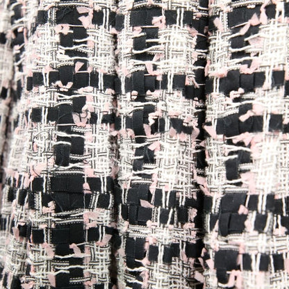 20P Chanel Coco Mark Button Mixed Tweed Jacket Bare Dress Setup P63285 34 Pink
