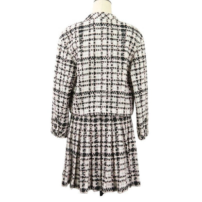 20P Chanel Coco Mark Button Mixed Tweed Jacket Bare Dress Setup P63285 34 Pink