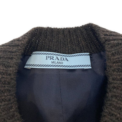 24AW Prada Triangle Logo Virgin Wool Cable Knit Switching Design Gilet Vest 38