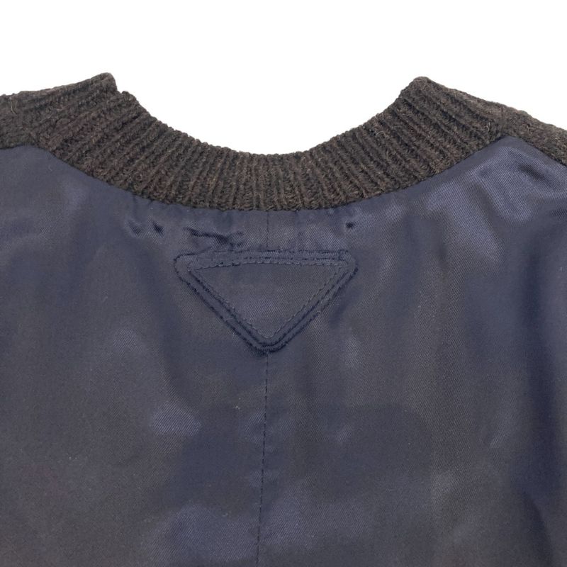 24AW Prada Triangle Logo Virgin Wool Cable Knit Switching Design Gilet Vest 38