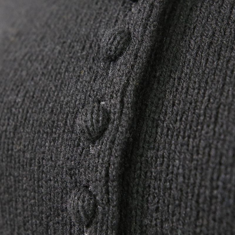 24AW Prada Triangle Logo Superfine Wool Knit Cardigan 38 Black Women's Used