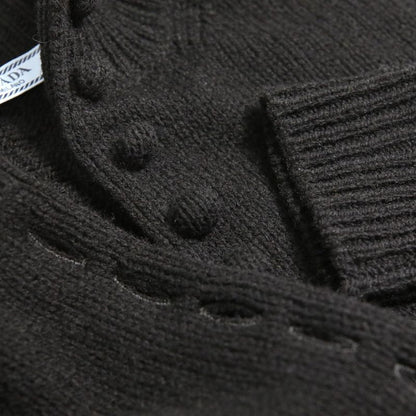 24AW Prada Triangle Logo Superfine Wool Knit Cardigan 38 Black Women's Used