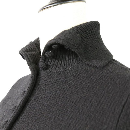 24AW Prada Triangle Logo Superfine Wool Knit Cardigan 38 Black Women's Used