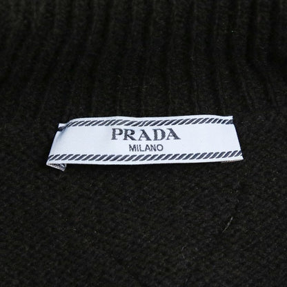 24AW Prada Triangle Logo Superfine Wool Knit Cardigan 38 Black Women's Used