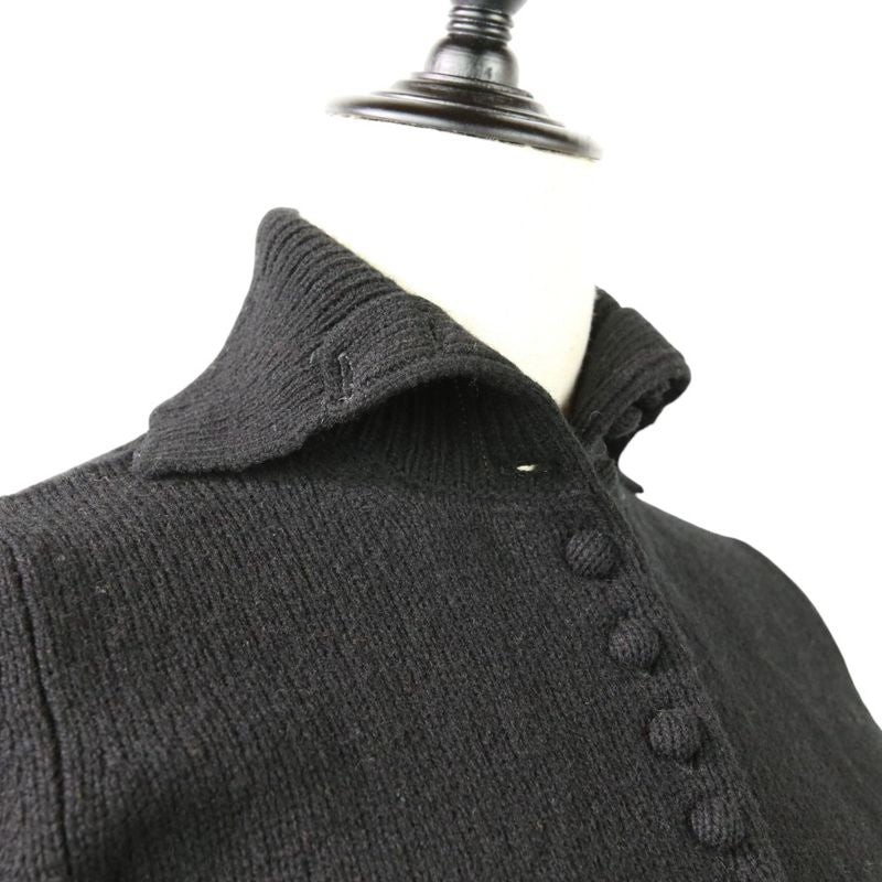 24AW Prada Triangle Logo Superfine Wool Knit Cardigan 38 Black Women's Used