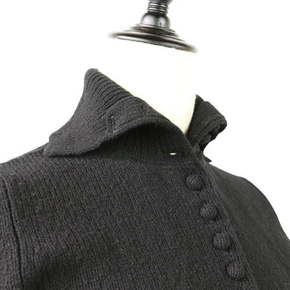 24AW Prada Triangle Logo Superfine Wool Knit Cardigan 38 Black Women's Used