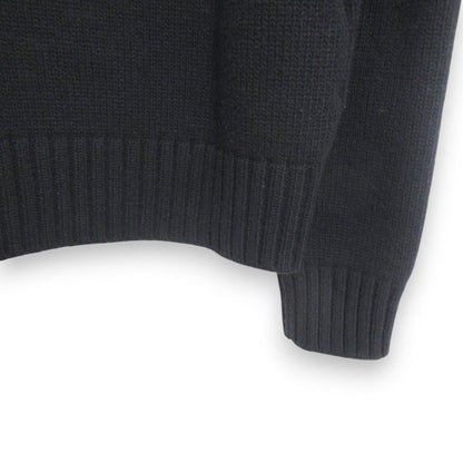 23AW Prada Wool Cashmere 3D Logo Crew Neck Long Sleeve Pullover Knit Sweater