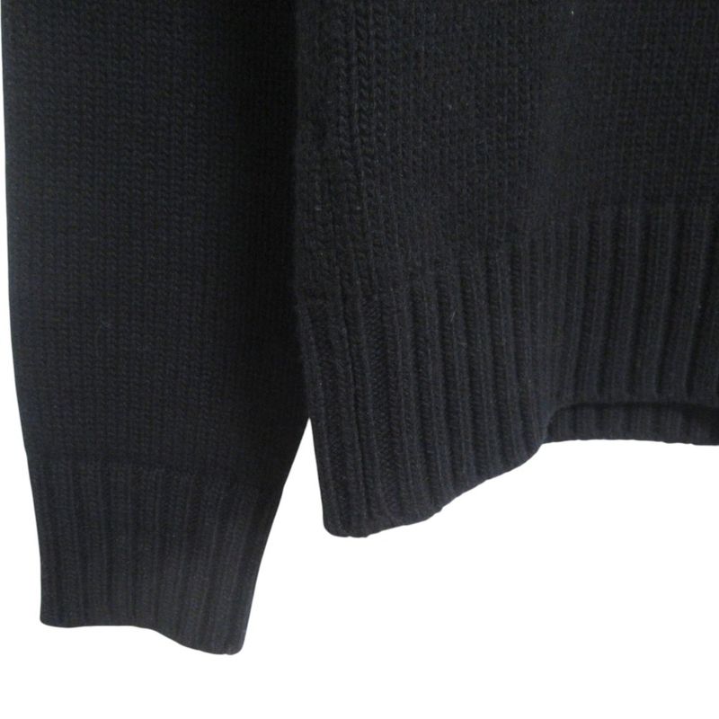 23AW Prada Wool Cashmere 3D Logo Crew Neck Long Sleeve Pullover Knit Sweater