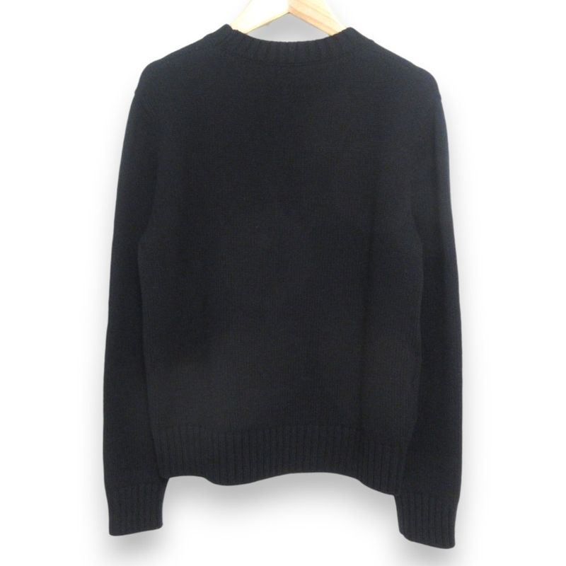 23AW Prada Wool Cashmere 3D Logo Crew Neck Long Sleeve Pullover Knit Sweater