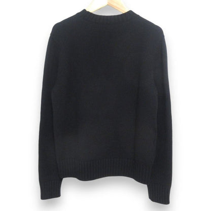 23AW Prada Wool Cashmere 3D Logo Crew Neck Long Sleeve Pullover Knit Sweater