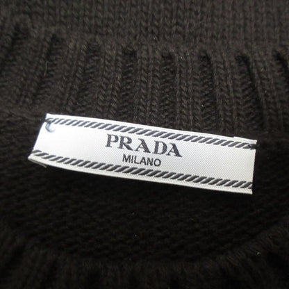 23AW Prada Wool Cashmere 3D Logo Crew Neck Long Sleeve Pullover Knit Sweater