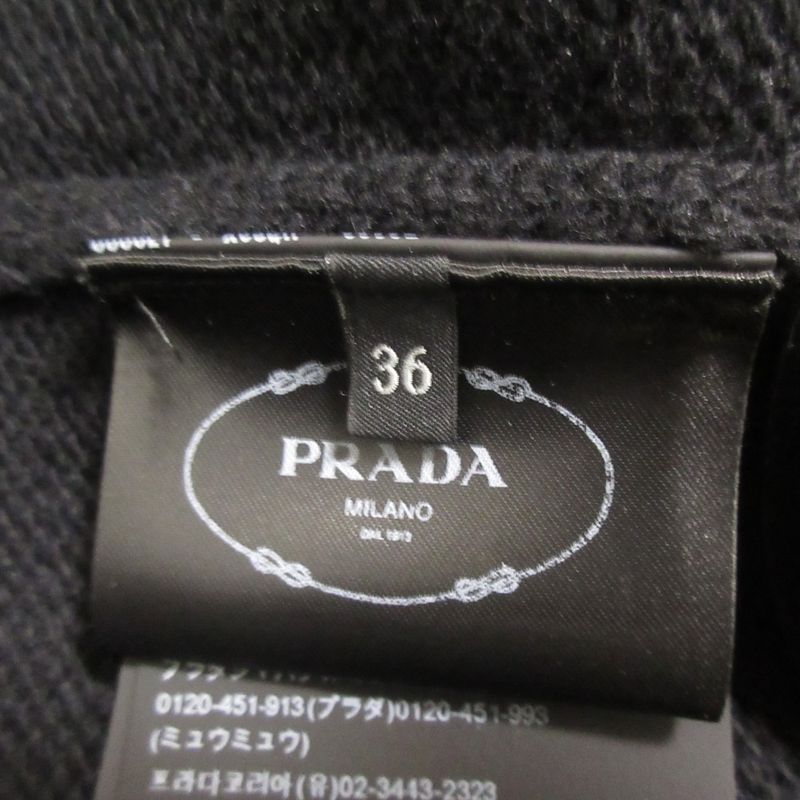 23AW Prada Wool Cashmere 3D Logo Crew Neck Long Sleeve Pullover Knit Sweater