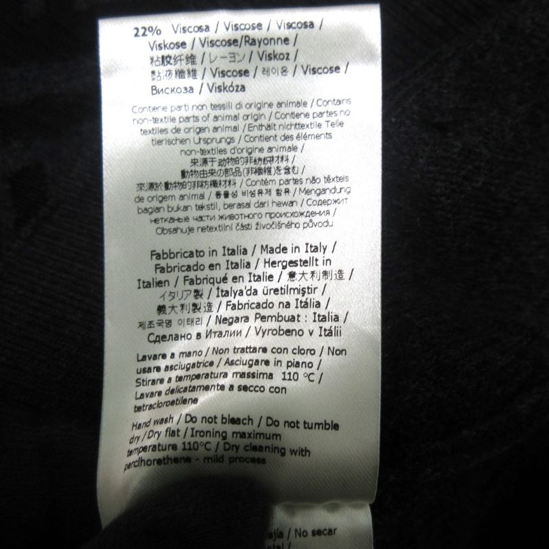 Fendi 2022 Zucca Pattern Jacquard Wool Long Sleeve Pullover Knit Sweater Size