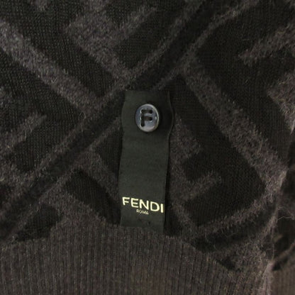 Fendi 2022 Zucca Pattern Jacquard Wool Long Sleeve Pullover Knit Sweater Size
