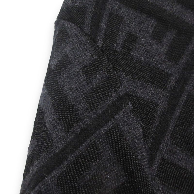 Fendi 2022 Zucca Pattern Jacquard Wool Long Sleeve Pullover Knit Sweater Size