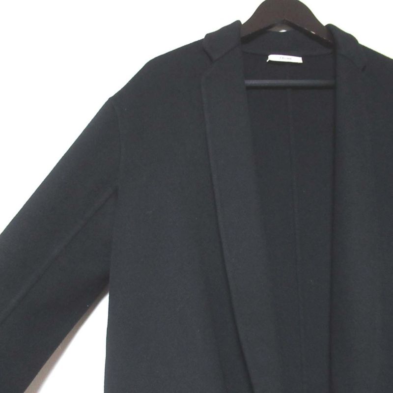 Good Celine Phoebe Period Wool Open Front Egg Crombie Coat 36 Size 155/84a