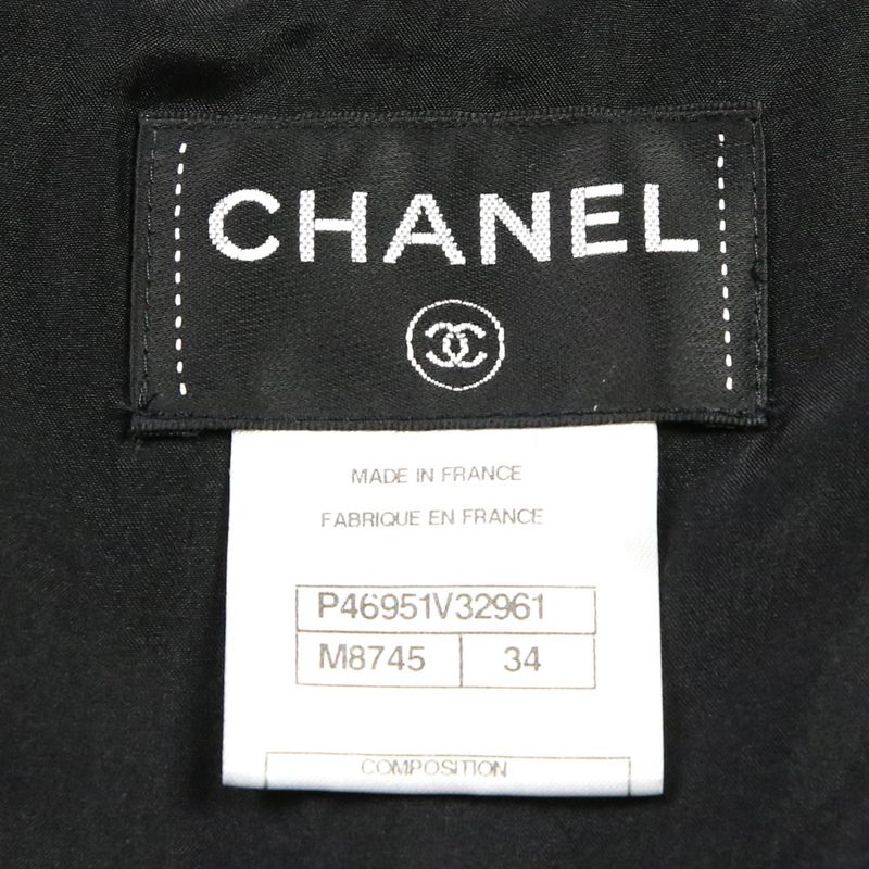 Chanel Shaggy Knit Tunic Dress P46951 34 Black Ladies Used