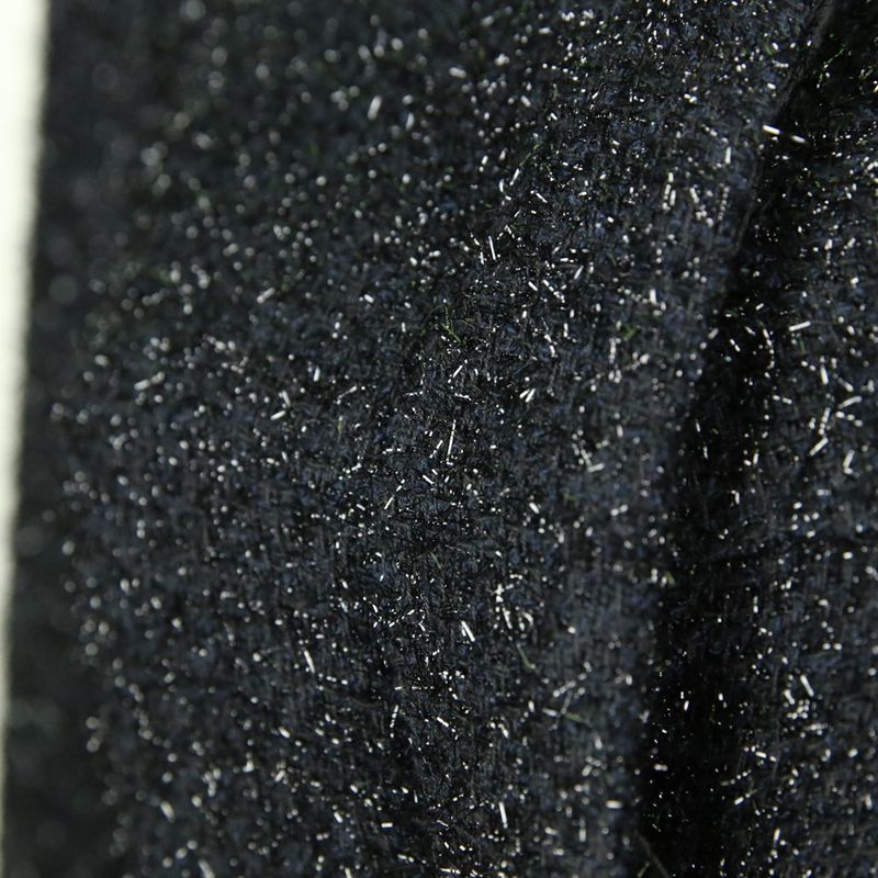 Chanel Shaggy Knit Tunic Dress P46951 34 Black Ladies Used