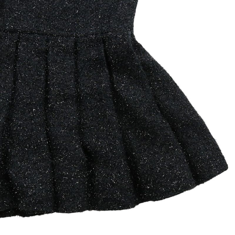 Chanel Shaggy Knit Tunic Dress P46951 34 Black Ladies Used