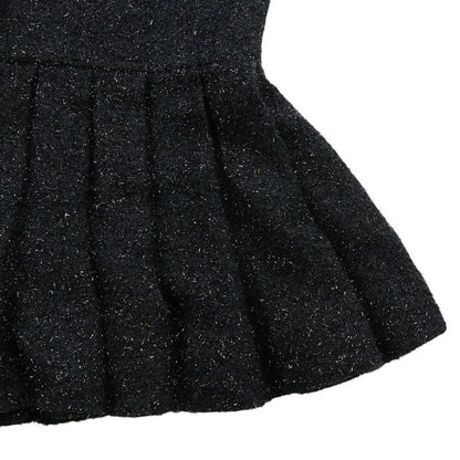 Chanel Shaggy Knit Tunic Dress P46951 34 Black Ladies Used