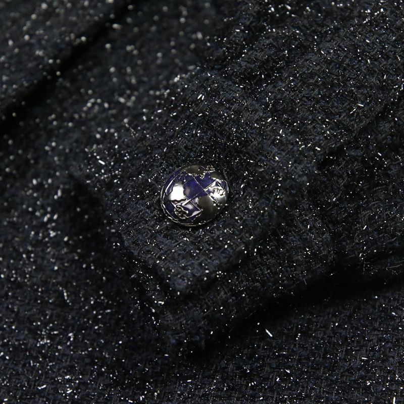 Chanel Shaggy Knit Tunic Dress P46951 34 Black Ladies Used