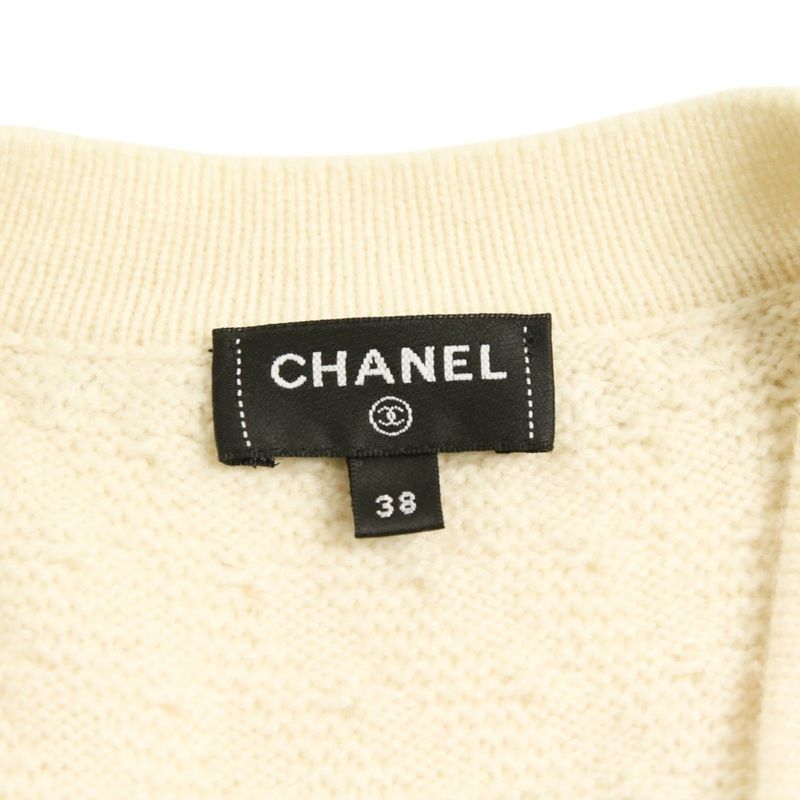 23B Chanel Chain Decoration Coco Button 100% Cashmere Long Knit Cardigan Coat