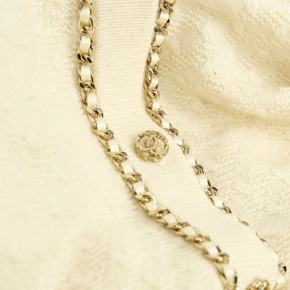 23B Chanel Chain Decoration Coco Button 100% Cashmere Long Knit Cardigan Coat