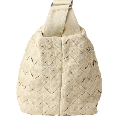 Bottega Veneta Intrecciato Webbing Line Canvas Shoulder Bag Beige Men Women Old